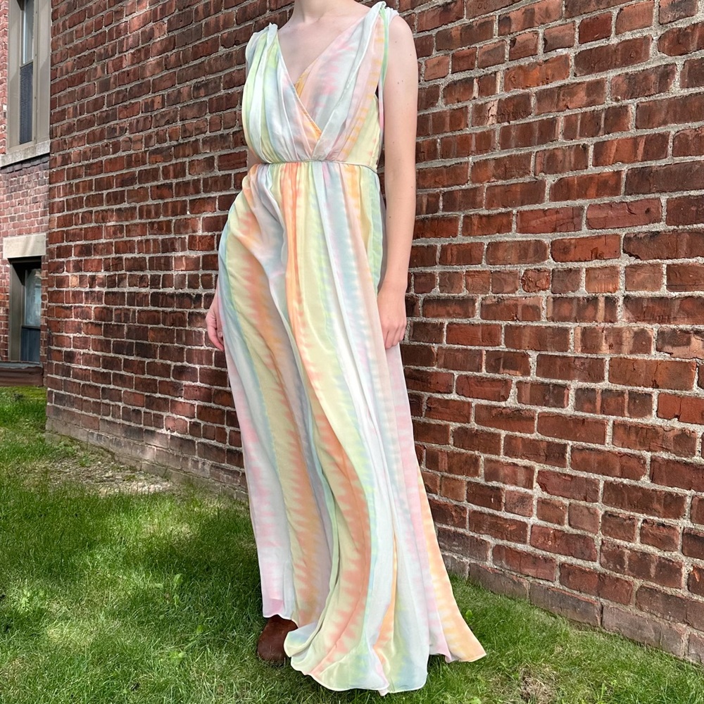Anthropologie LIL pastel gorgeous maxi dress, 4. - Picture 4 of 14